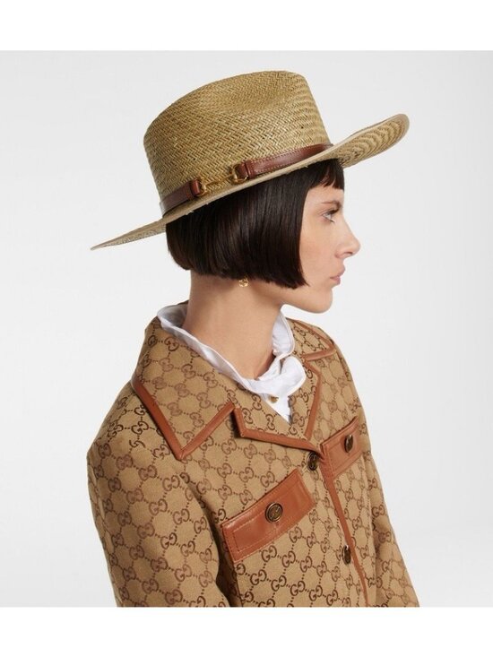 NWT GUCCI Hat Straw Fedora Sz S 100% Authentic main image 7
